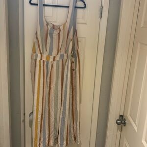 Neutral stripe, lightweight dress